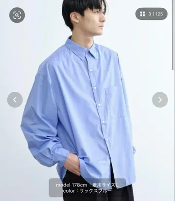 SINSS 루즈핏 셔츠 색스 블루 M