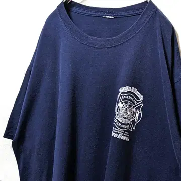 VIFS 로고 티셔츠 네이비 컬러 구제 의류 빈티지