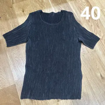 스페치오 일본제 셔틀 플리츠 오분 소매 티셔츠 블랙 40