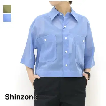 THE SHINZONE 신존 크롭 시어 셔츠