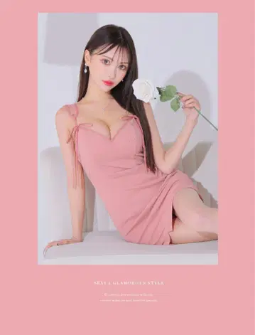 ROBE de FLEURS Glossy 드레스 원피스 핑크