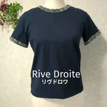 리브 드와 Rive Droite 반팔 상의 T셔츠 트위드 네이비