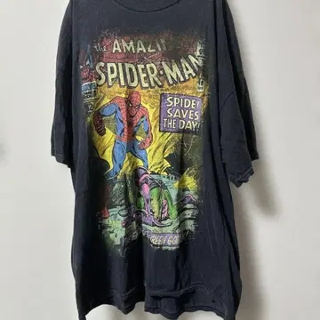 US 구제 의류] 스파이더맨 프린트 티셔츠 아메리칸 코믹스 빈티지 90s