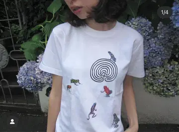 labyrins 화이트 티셔츠 shury groovy frog 개구리