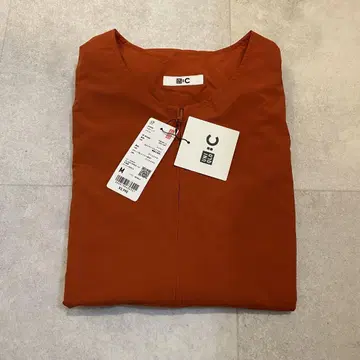 택 포함 새상품 UNIQLO C 풀 집업 베스트 M 오렌지