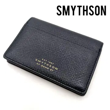 SMYTHSON 스미슨 카드 케이스 명함지갑 그레인 가죽 블랙