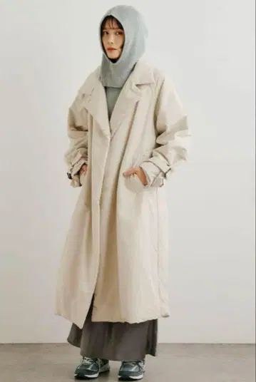 Omekashi 오메카시 충전솜 라이트 트렌치코트 아이보리