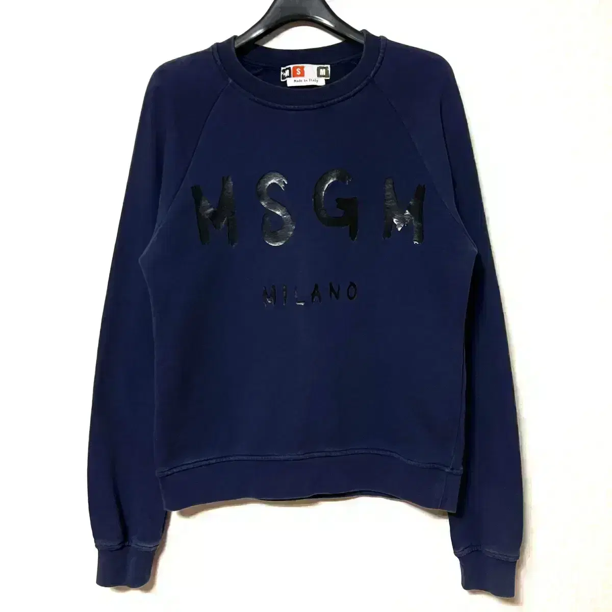 [XS,85] MSGM Women's Big Logo Sweatshirt Navy