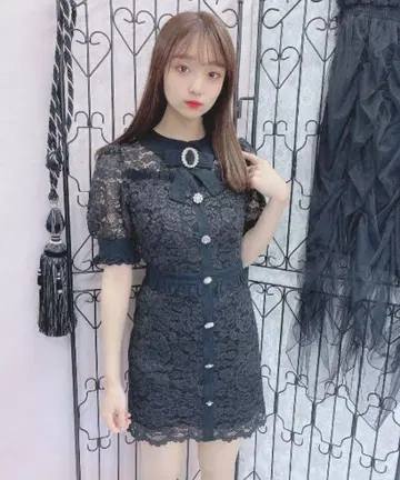 Swankiss 스완키스 블랙 레이스 원피스 양산형 스나계 호비 가루
