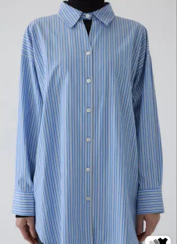 Back volume stripe SH 리 셔츠 블루