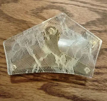 sAn 헥사곤 헤어 클립 레이스 화이트 아크릴 액세서리