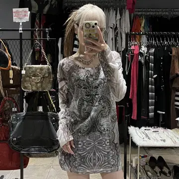 그런지 라메 롱T 타투 디자인 아카이브 엄청 예쁨