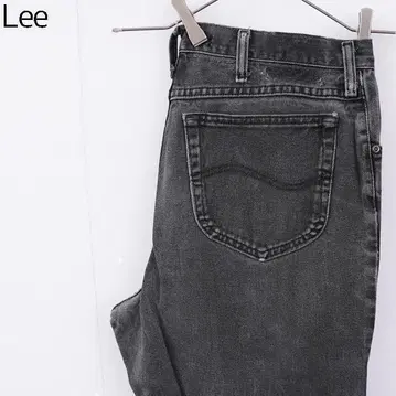Lee 리 블랙 데님 W36 하의 블랙 스트레이트 팬츠 11481