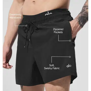 alo 7" Circuit Short - Black L 트레이닝 팬츠