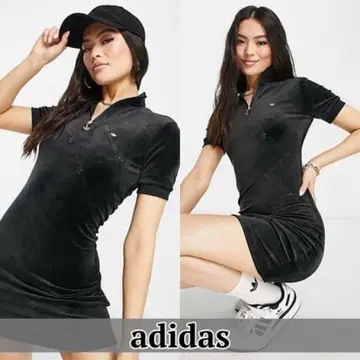 미사용 새상품! 아디다스 벨로아 숏 슬리브 원피스 블랙 M 사이즈