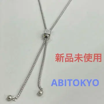 미사용 새상품 ABITOKYO 큐브 체인 목걸이 실버