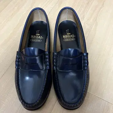 REGAL 천연 가죽 로퍼 24cm 네이비