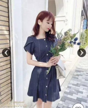 예쁜 데님 원피스 미셸 마카롱