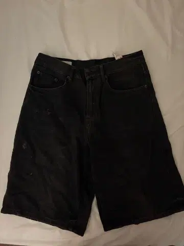블랙 데님 하프 팬츠 자라 배기 쇼츠
