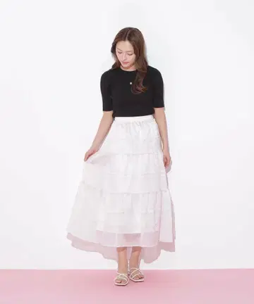 JILL by JILL STUART 턱 티어드 시어 스커트 새상품