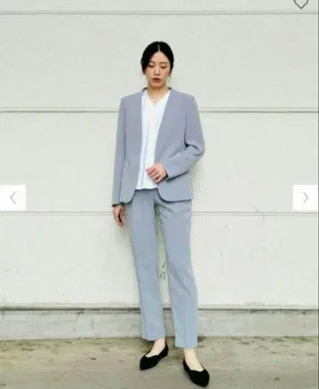 새상품급 2024 플라스테 라이트 그레이 노카라 셋업 수트