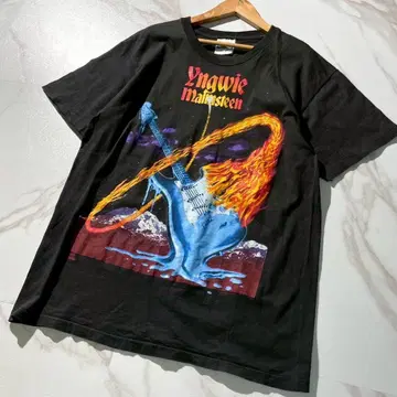 레어 90s YNGWIE MALMSTEEN 밴딩 티셔츠 블랙 검정