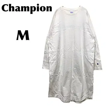 Champion [ M ] 긴팔 원피스/T셔츠 빅 로고 화이트
