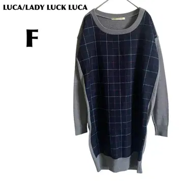 LUCA/LADY LUCA LUCA 체크 무늬 긴팔 튜닉 F 네이비