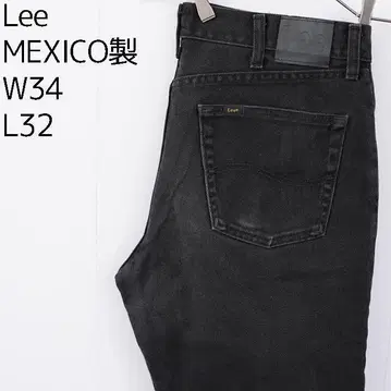 Lee 리 블랙 데님 W34 하의 블랙 스트레이트 팬츠 11434