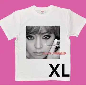 T셔츠 하마사키 아유미 화이트 XL 프린트 20 x 20 cm