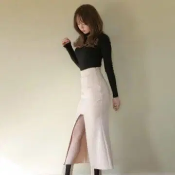 andmary 스퀘어 타이트 슬릿 스커트 M