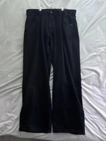자라 배기 핏 데님 팬츠 블랙