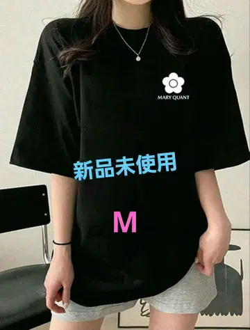 MARY QUANT 블랙 반팔 티셔츠 M