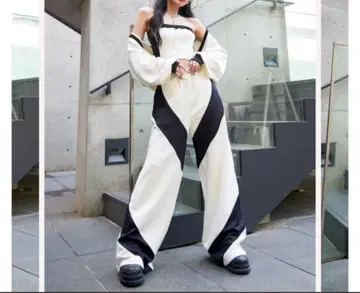 다리치 저지 후드티 3피스 베어 탑 후드티 팬츠 화이트