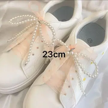 한국 여름 스니커즈 신발 y2k 프렌치 걸리시 화이트 펄 리본 핑크