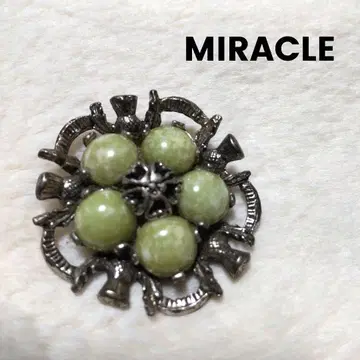 MIRACLE 엉겅퀴와 대리석 브로치 그린 바티칸 포함