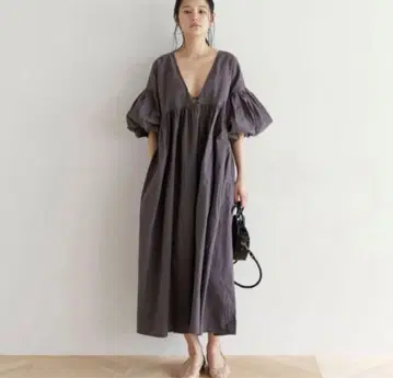 SearRoomlynn 코튼 캔 브릭 퍼프 슬리브 원피스