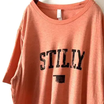 STILLY 로고 티셔츠 L 오렌지 해외 구제 의류