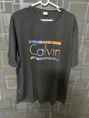 Calvin 블랙 로고 티셔츠 XL