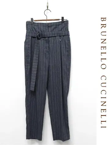 Z124/새상품급 BRUNELLO CUCINELLI 턱 팬츠 하이웨스트
