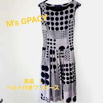 M's Gracy 엠즈 그레이시 L 벨트 포함 도트 원피스 새상품급