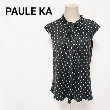 폴카 PAULE KA 도트 무늬 블라우스 티셔츠 36 슬리브리스