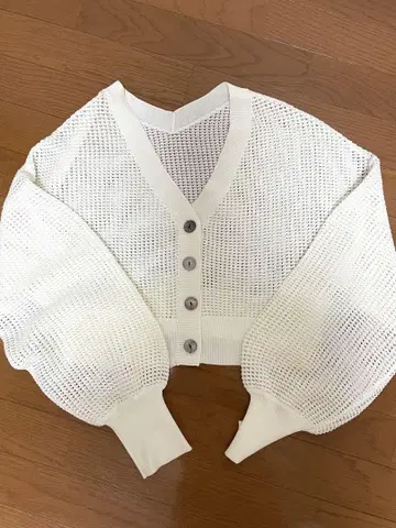 24ss spick&span 메쉬 가디건 벌룬 슬리브