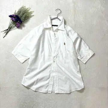 새상품급 랄프 로렌 반팔 와이셔츠 화이트 3f 사이즈 M사이즈 상당