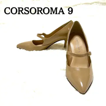 컨디션 최상 CORSOROMA 9 에나멜 스트랩 펌프스 스틸레토