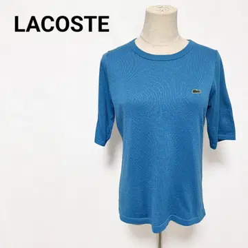 [Lacoste] 라코스테 파랑 니트탑 사이즈 38 와니 로고