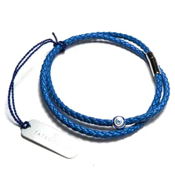 tab109 타테오시안 팔찌 실버 925 블루 가죽 2줄