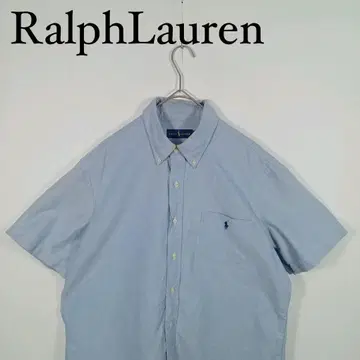 Ralph Lauren 라이트 블루 반팔 버튼 다운 셔츠 L
