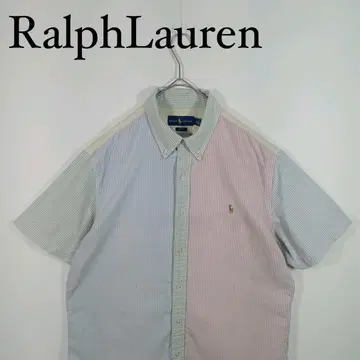 Ralph Lauren 반팔 버튼 다운 셔츠 스트라이프 XL
