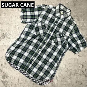 SUGAR CANE 슈가케인 거즈 반팔 셔츠 체크 동양 S